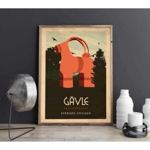 Gävle - Art deco poster - 30x40
