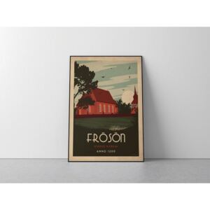 Frösön - Art deco poster - A4