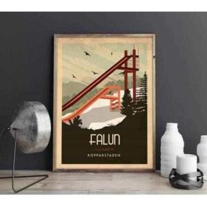 Falun - Art deco poster - A4