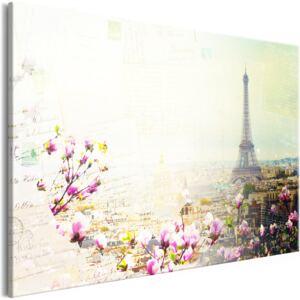 Canvas Tavla - Postcards from Paris (1 del) Wide - 90x60
