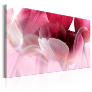 Canvas Tavla - Nature: Pink Tulips - 90x60