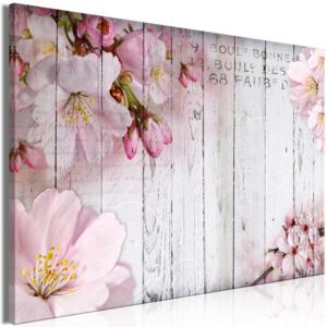 Canvas Tavla - Flowers on Boards (1 del) Wide - 90x60