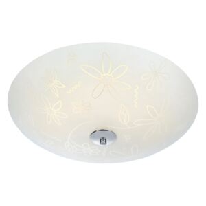 FLEUR Plafond LED 43 cm Vit/Krom