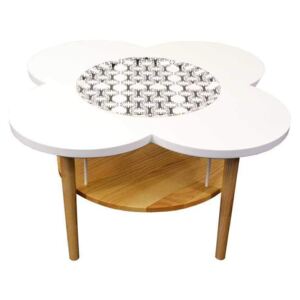 ELLA soffbord med bricka - Vit - Nordic (svart- och vitmönstrad)