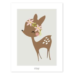 FAWN AND FLOWERS poster - 30x40 cm