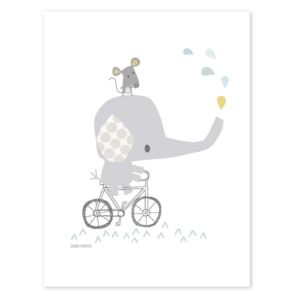 SMILE IT'S RAINING (ELEPHANT) poster - 30x40 cm
