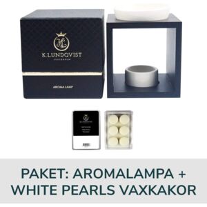 PAKET: Aromalampa + Vaxkakor 6 st. - White Pearls