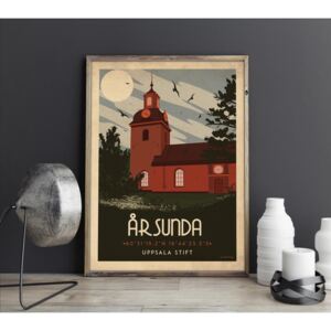 Årsunda - Art deco poster - A4