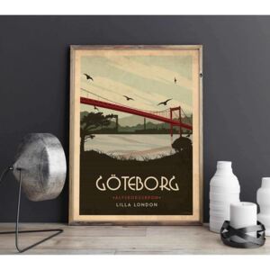 Göteborg Älvsborgsbron - Art deco poster - A4