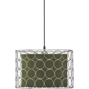 Ring Taklampa med lampskärm 40 cm - Krom / Grön