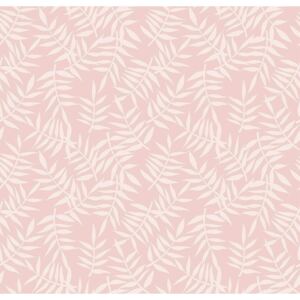 TROPICAL LEAVES DARK PINK Non woven / Easy up-tapet