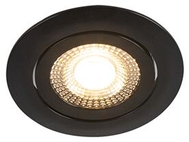 Set med 5 moderna infällda spotlights svart inkl LED 3-stegs dimbar - Mio