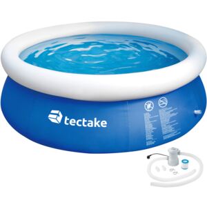 Tectake 402898 badbassäng rund med filterpump ø 300 x 76 cm - blå