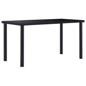 VidaXL Matbord svart 140x70x75 cm härdat glas