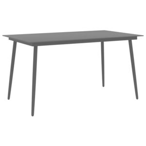 VidaXL Trädgårdsbord svart 150x90x74 cm stål och glas