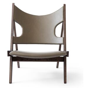 Menu Knitting Lounge chair - Dark Stained Oak/Leather Dakar 0311 sand