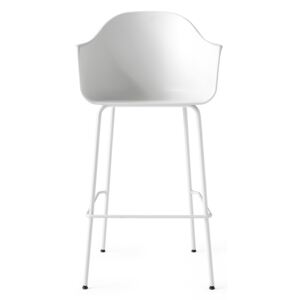 Menu Harbour Bar Chair - Light Grey Steel Base, White Shell