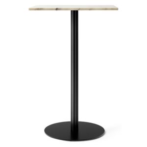 Menu Harbour Column Bar Table - 60x70 cm, Off White Marble Tabletop with Black Base