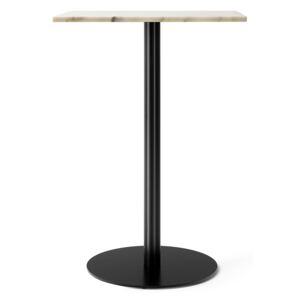 Menu Harbour Column Counter Table - Ø80 cm, Off White Marble Tabletop with Black Base