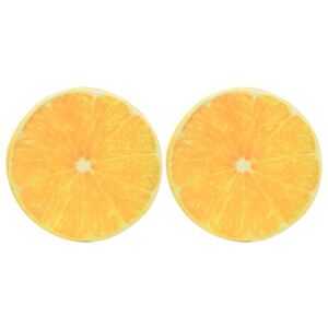 VidaXL Kuddar 2 st tryck frukt apelsin
