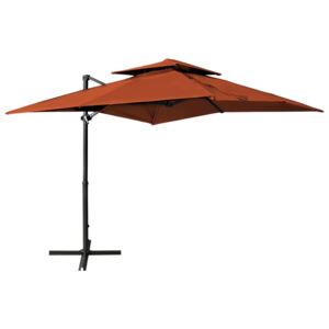 VidaXL Frihängande parasoll med ventilation terrakotta 250x250 cm