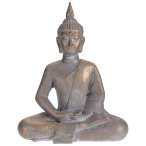ProGarden Sittande Buddha 50 x 28 x 62,4 cm grå guld