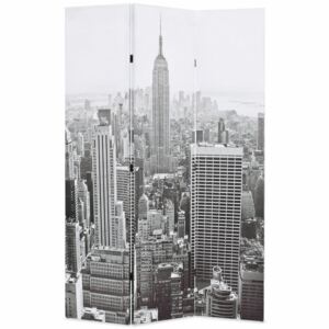 VidaXL Hopfällbar rumsavdelare New York i dagtid 120x170 cm svart/vit