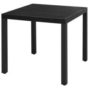 VidaXL Trädgårdsbord svart 80x80x74 cm aluminium och WPC