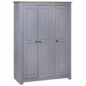 VidaXL Garderob 3 dörrar grå 118x50x171,5 cm furu