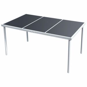 VidaXL Trädgårdsbord 150x90x74 cm svart stål