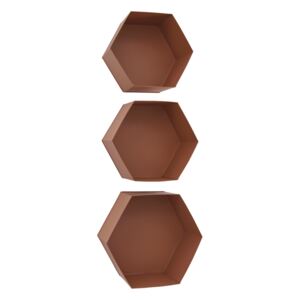 Vägghylla Hexagon, 3-pack