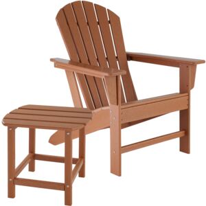 Tectake 404172 trädgårdsstol janis med bord - brun
