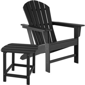 Tectake 404171 trädgårdsstol janis med bord - svart