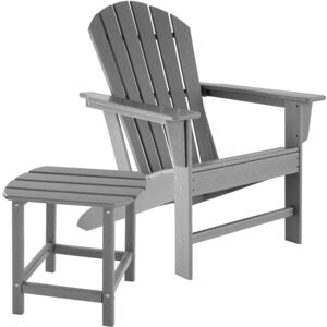 Tectake 404173 trädgårdsstol janis med bord - grå