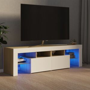 VidaXL TV-bänk med LED-belysning vit och sonoma-ek 140x35x40 cm