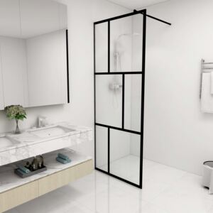 VidaXL Duschvägg till duschkabin härdat glas svart 80x195 cm