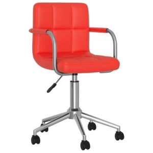 Snurrbar kontorsstol röd konstläder