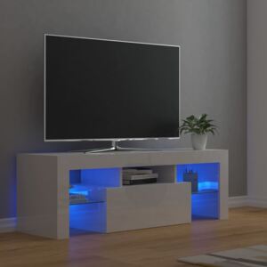 VidaXL TV-bänk med LED-belysning vit högglans 120x35x40 cm
