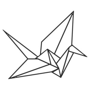 Väggdekor Origami Crane Flat