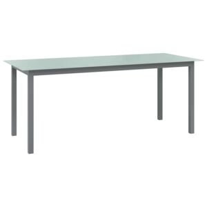 VidaXL Trädgårdsbord ljusgrå 190x90x74 cm aluminium och glas