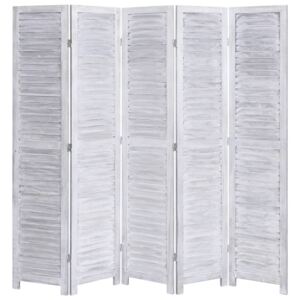 VidaXL Rumsavdelare 5 paneler grå 175x165 cm trä