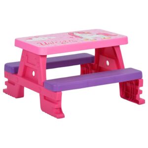 Picknickbord med bänkar för barn 79x69x42 cm rosa