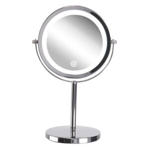Spegel med LED ø 20 cm silver VERDUN Beliani