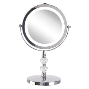 Spegel med LED ø 20 cm silver LAON Beliani