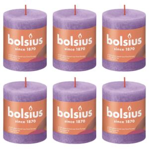 Bolsius Rustika blockljus 6-pack 80x68 mm livlig violett