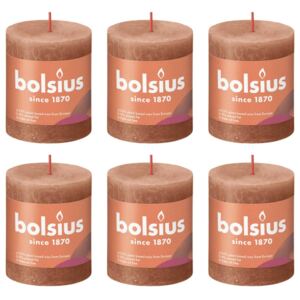 Bolsius Rustika blockljus 6-pack 80x68 mm rustik rosa