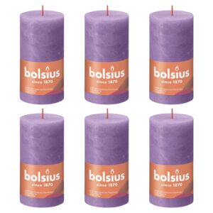 Bolsius Rustika blockljus 6-pack 130x68 mm livlig violett
