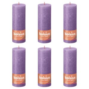 Bolsius Rustika blockljus 6-pack 190x68 mm livlig violett