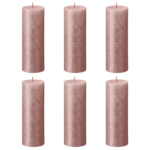 Bolsius Blockljus Shimmer 6-pack 190x68 mm rosa