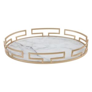 Serveringsbricka marmor/guld CARO Beliani